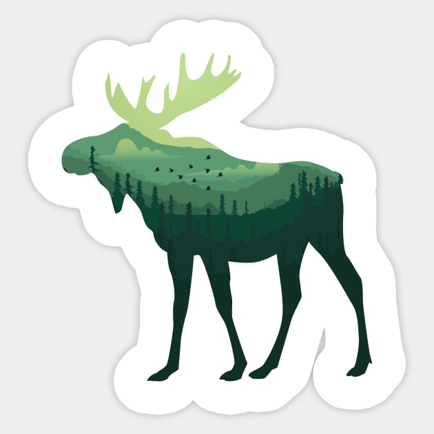moose lover,moose gift animal moose nature in alaska elk Sticker by mezy